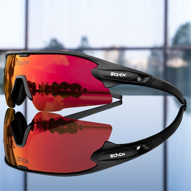 SCVCN Sportsonnenbrille, Herren, Vollrand, Schwarz, Kunststoff - Bild 1