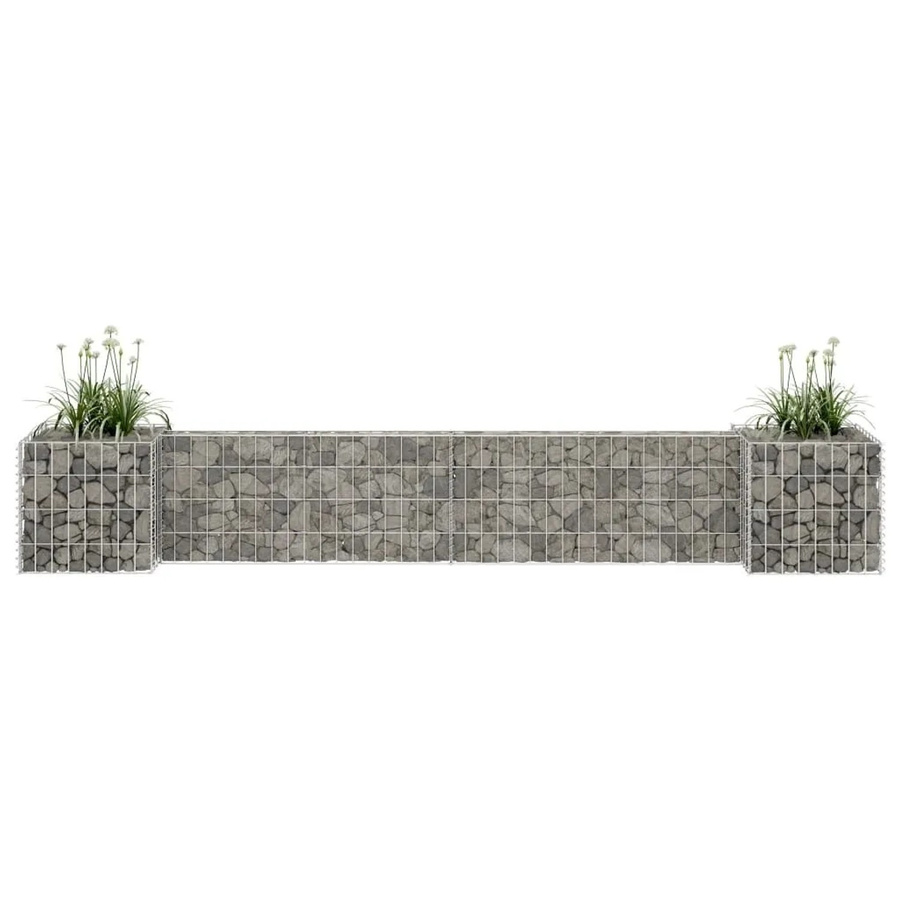 Furnicato H-förmiger Gabionen-Pflanzkorb aus Stahldraht in Silber, Höhe: 260 cm, Breite: 40 cm, Tiefe: 40 cm - Bild 2