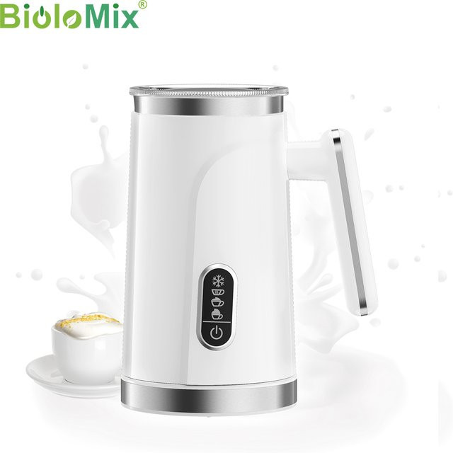 Biolomix 4 in 1 Elektrischer Milchaufschäumer für Latte, Cappuccino und heiße Schokolade in Schwarz oder Weiß - Bild 1