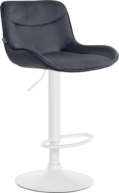 DELUKE Barhocker RAGAD aus Samt in Schwarz, höhenverstellbarer Barstuhl mit Lehne und 360 Grad Drehbarkeit, B/T/H: 49 x 51 x 85 cm - Bild 1