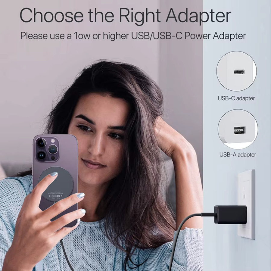 VEERNOO Magnetisches kabelloses Ladegerät für iPhone und AirPods Pro, Induktions-Ladepad in Schwarz oder Silber - Bild 2