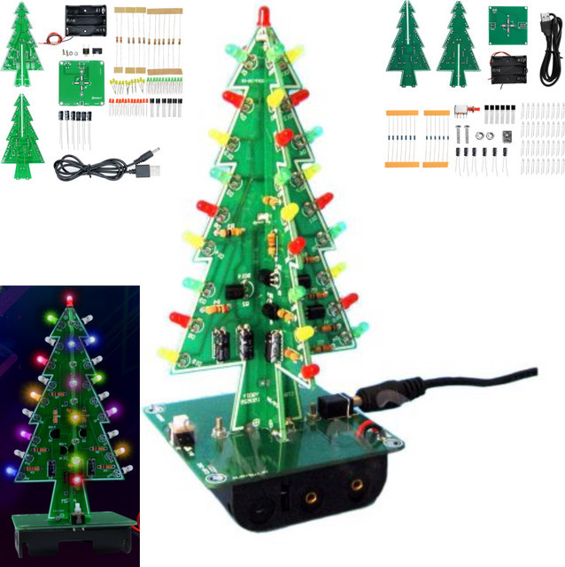 diymore Weihnachtsbaum-Bausatz, LED 3/7-Farben blinkend, Bunt / Mehrfarbig - Bild 1