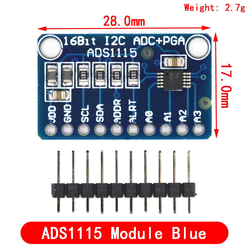 Si Tai&SH ADS1115 16 Bit I2C Modul Präzision ADC 4 Kanal Entwicklungsboard mit Pro Gain Verstärker für Arduino und RP in Blau - Bild 5