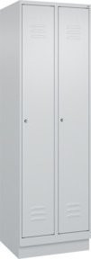 C+P Wäsche-Spind Classic PLUS mit Sockel und 2 Abteilen, grau, Stahlkonstruktion, H x B x T: 195 x 60 x 50 cm - Bild 1