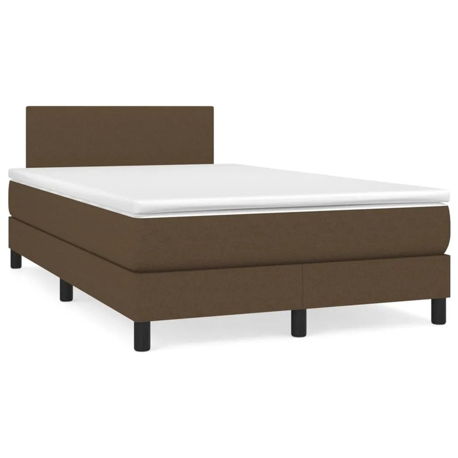 vidaXL Boxspringbett mit Matratze Hybrid-Design in Dunkelbraun, B/T: 120 x 200 cm - Bild 2