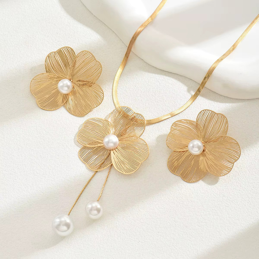 Rinhoo Schmuckset, Perle, Gold, Damen - Bild 2