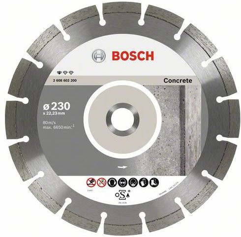 Bosch Diamanttrennscheibe Standard für Beton, Durchmesser: 230 mm, Bohrung: 22,23 mm, Set mit 10 Stück - Bild 1