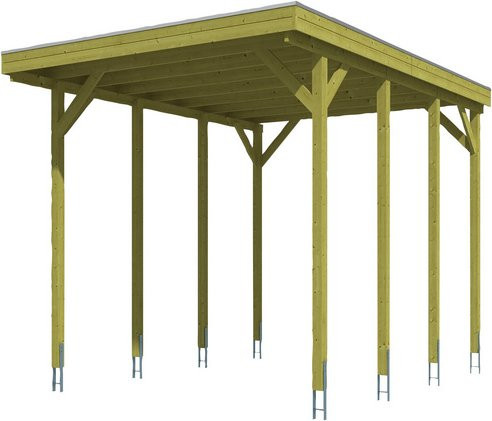 Skan Holz Caravan-Einzelcarport Friesland in Braun, B/T: 397 x 555 cm - Bild 3