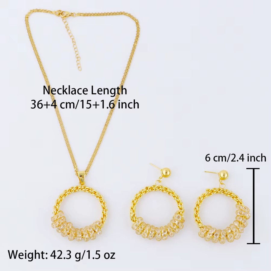 Schmuck-Set Halskette mit Anhängern und Ohrringe, Gold, Kristall, Damen - Bild 4