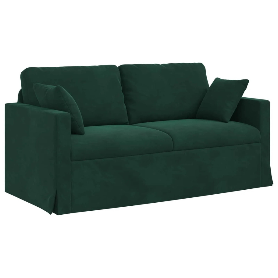 vidaXL Sofa in Dunkelgrün aus Samt mit Metallrahmen B/T/H: 158 x 78 x 80 cm - Bild 2