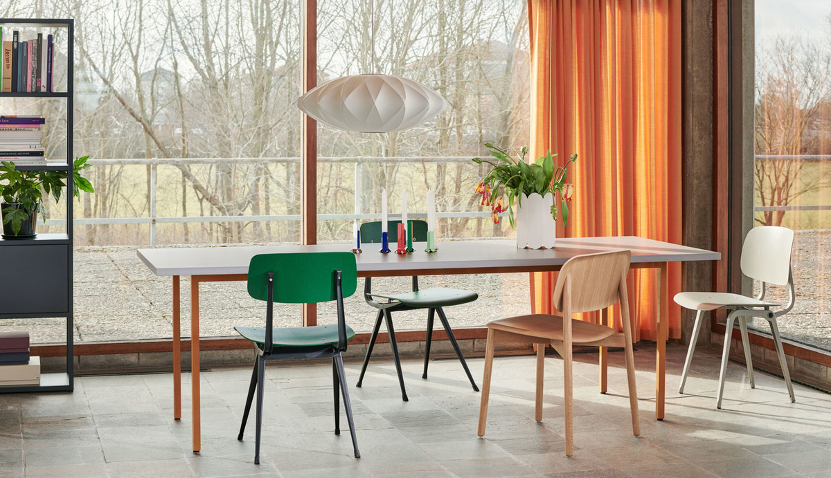 HAY Two Colour Rechteckiger Tisch aus Valchromat in Grau und Multicolour - Bild 3