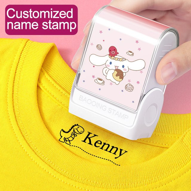 Wasserfester Namensstempel mit Cinnamoroll-Design von Joytop in Weiß für Schulbedarf und Etiketten mit waschbarer Tinte - Bild 1