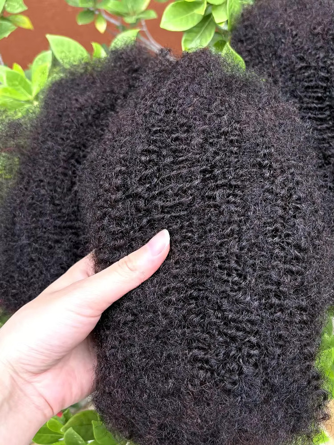 MISHELL Afro Kinky Curly Echthaar-Extensions, 10-16 Zoll, Unisex - Bild 7