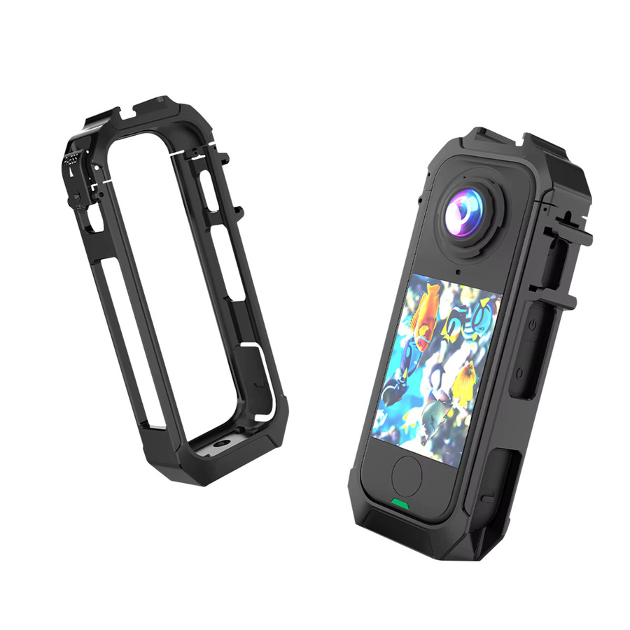 Insta360 X4 Air Schutzrahmen mit Dual Cold Shoe und magnetischem Schnellverschluss in Schwarz - Bild 7