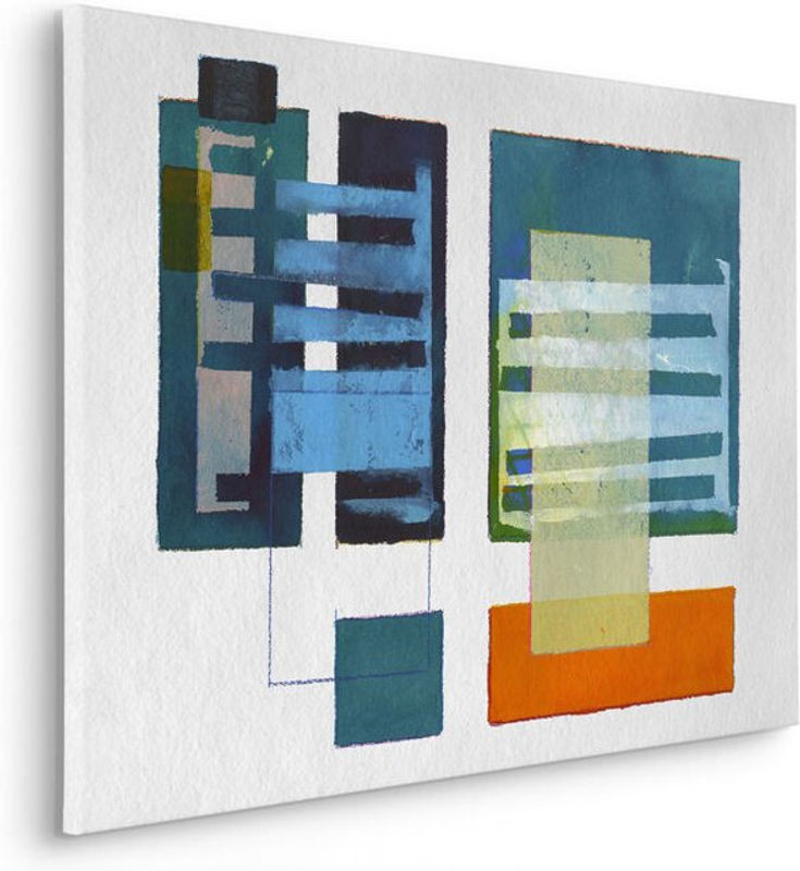 Komar Canvasbild Assembling A Network - Abstraktes modernes Leinwandbild in Querformat, mehrfarbig, B: 90 cm, H: 90 cm - Bild 1