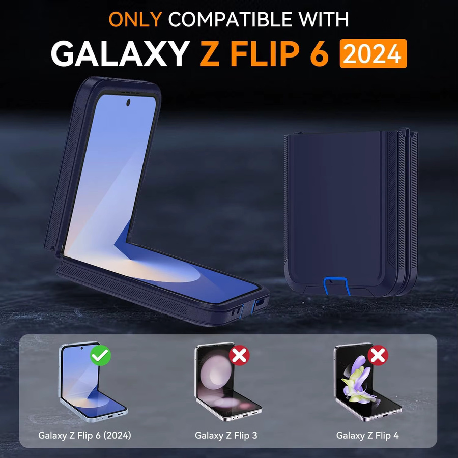 Robuste Handyhülle für Samsung Galaxy Z Flip in Schwarz mit Gürtelclip und stoßfester Hartschale - Bild 2