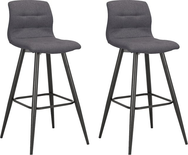 byLIVING Barhocker SIMONE 2er-Set mit Webstoff in Anthrazit und schwarzem Metallgestell B/H/T: 42 x 103 x 51 cm - Bild 1
