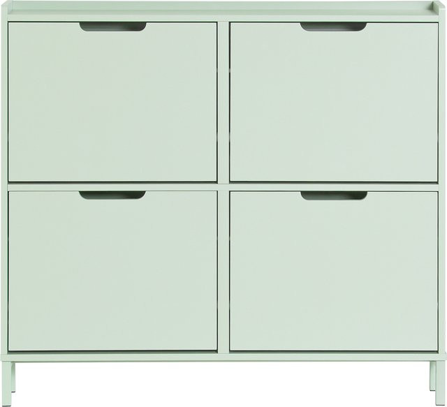 SoBuy Schuhkipper FSR100 Schuhschrank mit 4 Klappen in Grün - Bild 1