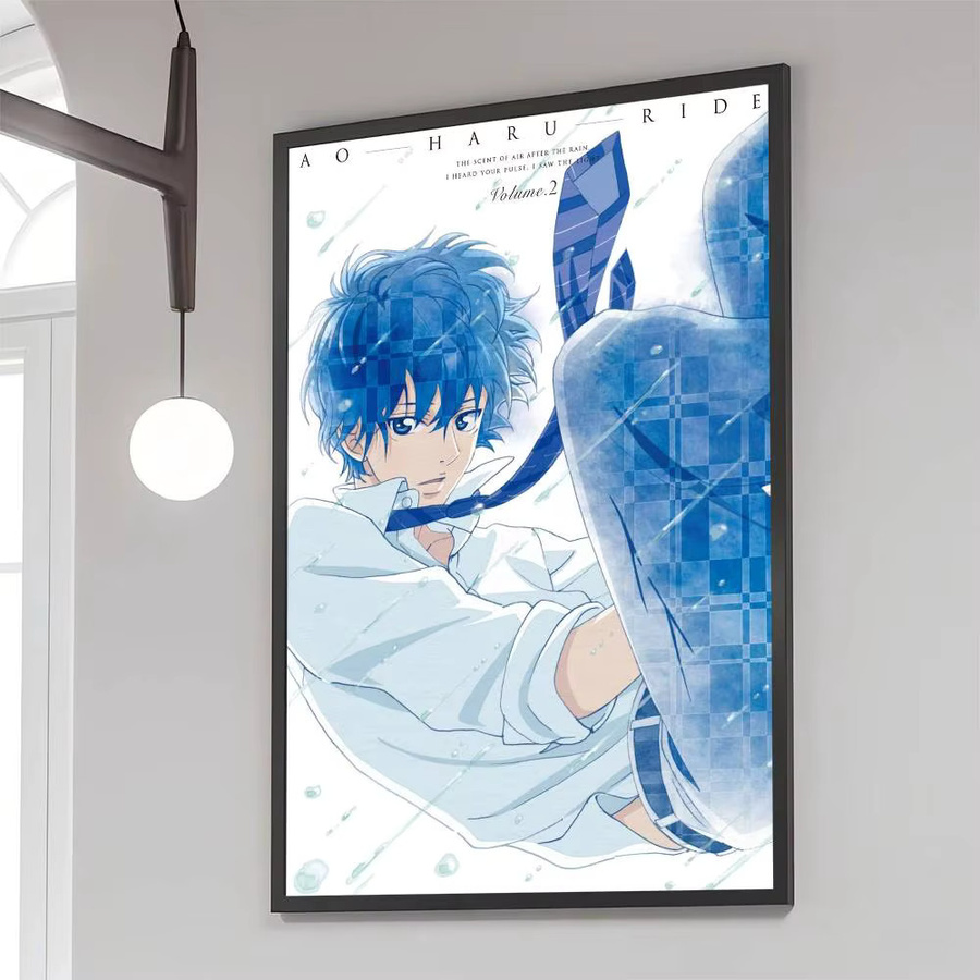 Rastar Vintage Paper Poster Blue Spring Ride Cartoon-Anime Wandkunst in Blau - Bild 2