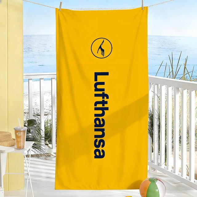 Schnelltrocknendes Lufthansa Mikrofasertuch für Sport und Reise, B: 95 cm, H: 153 cm - Bild 1