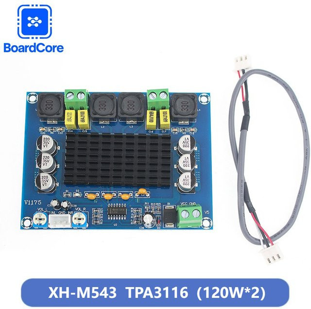 YTDMEN XH-M543 Verstärkerplatine mit TPA3116D2 Chip, Zweikanal Digital-Power-Audio-Verstärkermodul, Blau - Bild 1