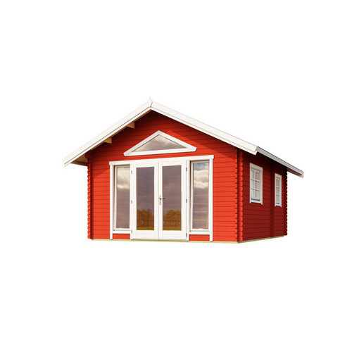 Lasita Blockbohlenhaus Caroline Gartenhaus mit Satteldach in Rot, B/H/T: 489,9 x 330,6 x 675 cm - Bild 3