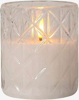 Star Trading LED-Kerze Flamme Romb mit Flicker-Effekt und Timer, Weiß, Höhe: 10 cm - Bild 1