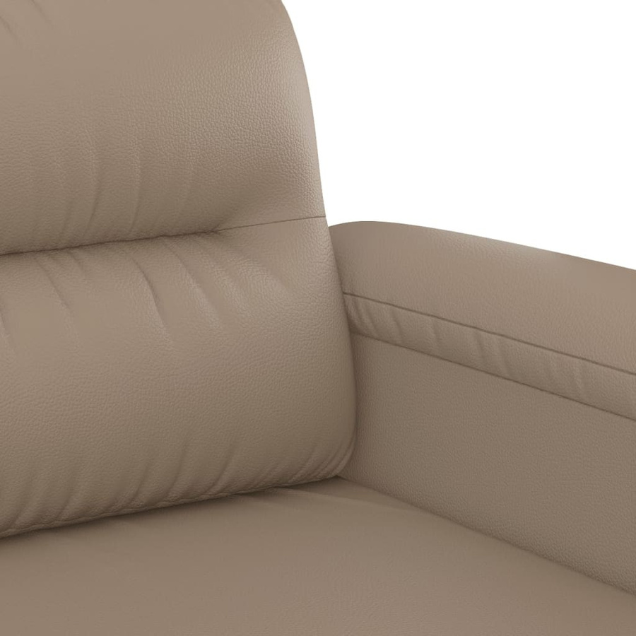 vidaXL 3-teilige Sofagarnitur in Braun mit 2x 2-Sitzer-Sofa, 1x Fußhocker und 4 Kissen aus Kunstleder - Bild 4