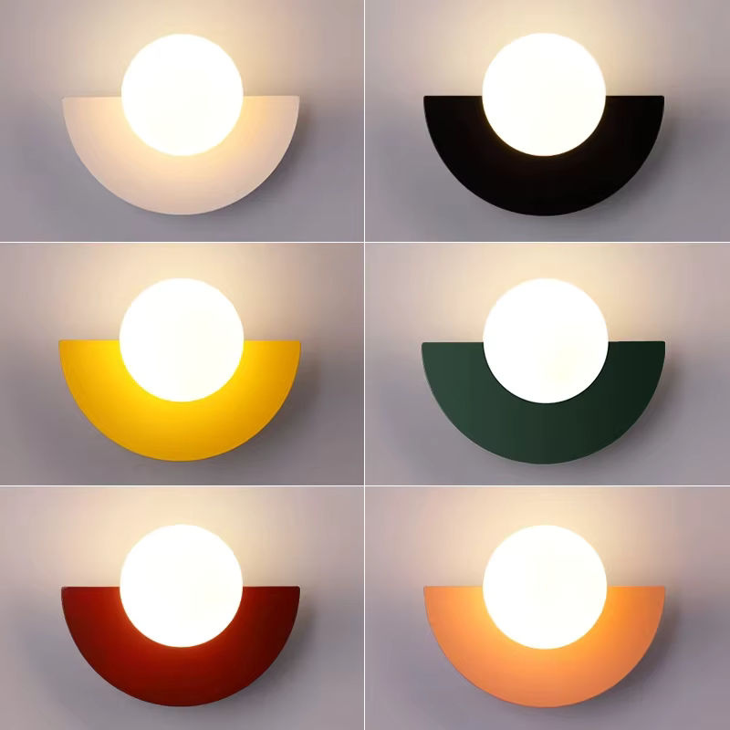 KINLAMS Nordic LED Wandlampe aus Glas in Form eines transparenten Glaskugelscheinwerfers für Wohnzimmer, Schlafzimmer und Flur - Bild 3