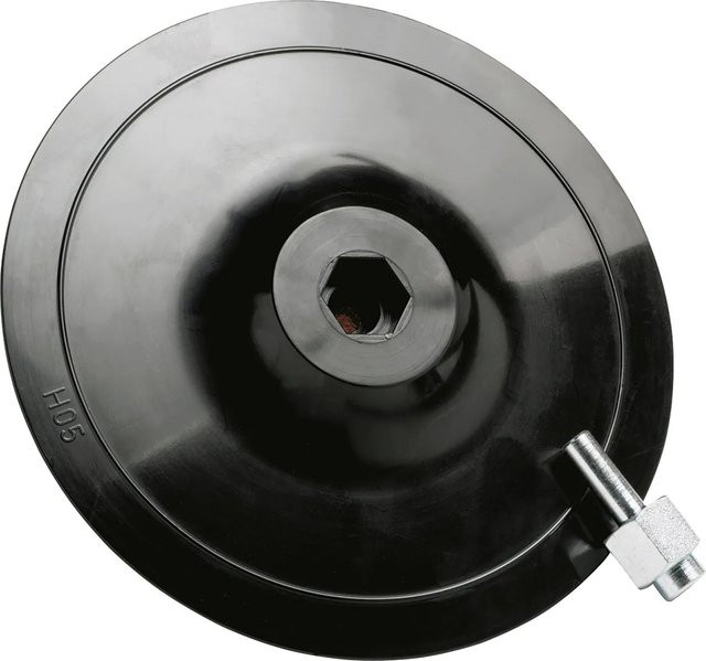 LUX-TOOLS Haftschleifteller mit Dorn in Schwarz, Durchmesser: 125 mm - Bild 1