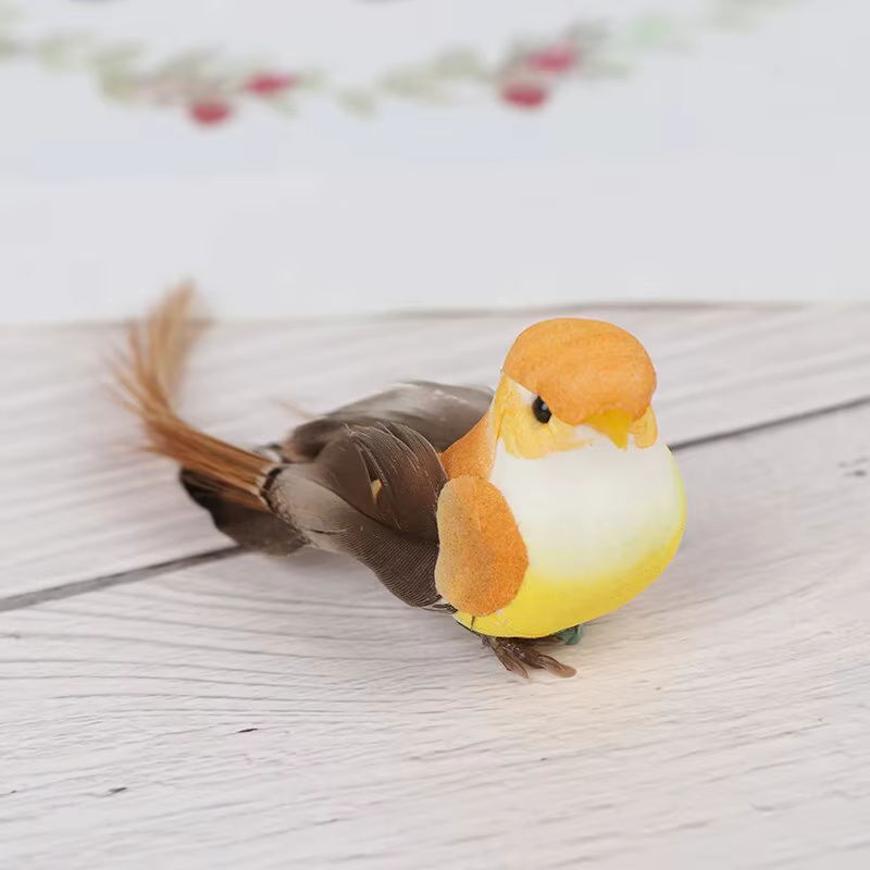 Dekorative Mini künstliche Vögel aus Schaum und Textil für deine Tischdekoration bei Hochzeiten oder Partys, mehrfarbig - Bild 3