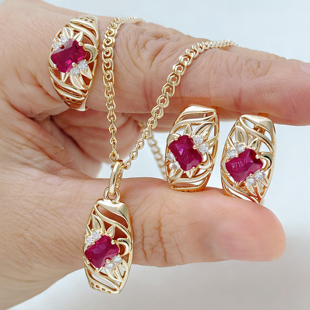 Kinel Schmuckset, Roségold, Zirkonia, Damen, Vintage - Bild 1
