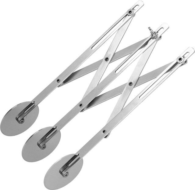 CosyHome Teigteiler und Pizza Cutter aus Edelstahl in Silber mit verstellbarer Dicke und 3 Rollen - Bild 1