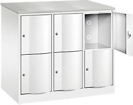 C+P Schließfachschrank Resisto mit 6 Fächern und 3 Abteilen, Farbe: Weiß, B/T/H: 114,8 x 64,0 x 107,7 cm - Bild 1