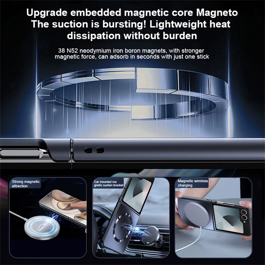 Vyimc MagSafe Magnetische Handyhülle mit mattem Frosted-Finish für Samsung Galaxy Z Flip 7 FE, Z Flip 6, Z Flip 5, Z Flip 4 und Z Flip 3 in Blau oder Schwarz - Bild 2