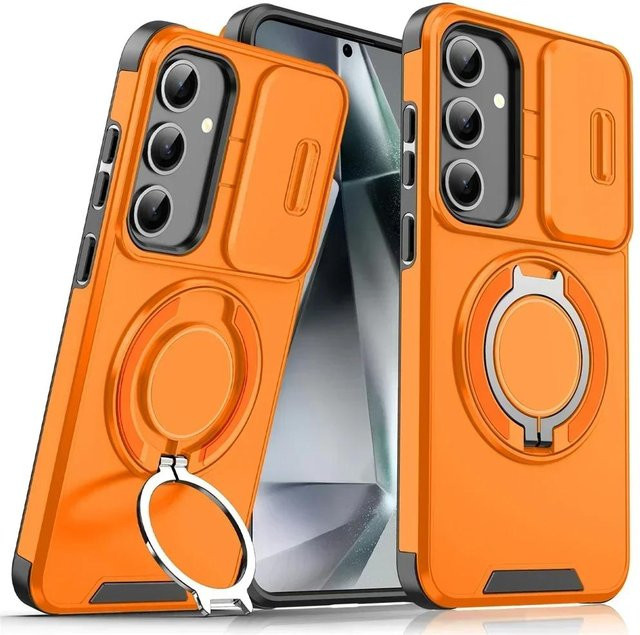 Magnetische Handyhülle mit Kameraschutz für Samsung Galaxy A-Serie in Orange - Bild 1
