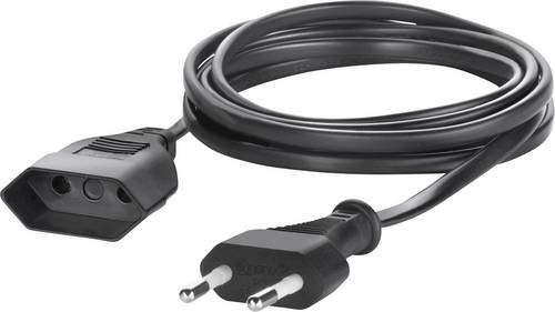 Sygonix Strom Verlängerungskabel Schwarz 2,00 m H03VVH2-F 2x 0,75mm² - Bild 1