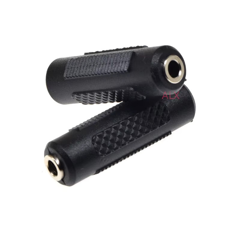 ALINSIN Mini 3,5mm Klinke auf Klinke Adapter Stereo Audio Konverter Buchse auf Buchse in Schwarz vergoldet - Bild 2