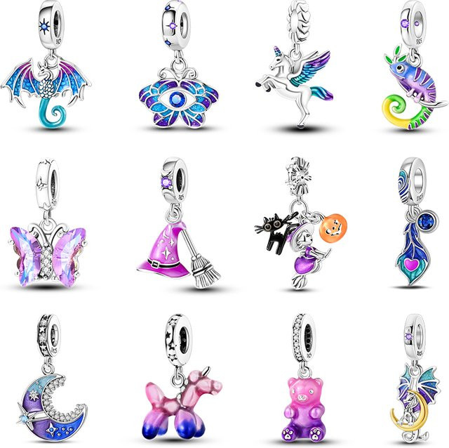 Pandach Charms Anhänger, 925 Silber, Lila, Unisex - Bild 1