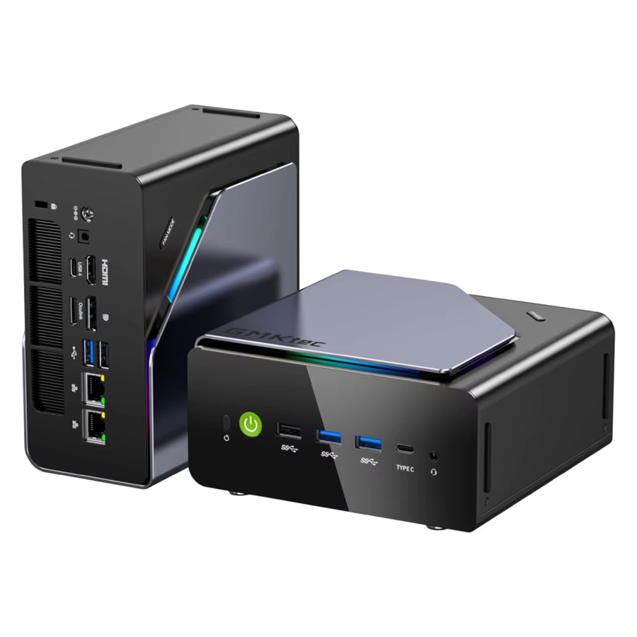 GMKtec K12 Gaming Mini PC Barebone mit AMD Ryzen 7H 255, Radeon 780M, WiFi 6E, Bluetooth 5.2 und USB-C in Schwarz - Bild 5