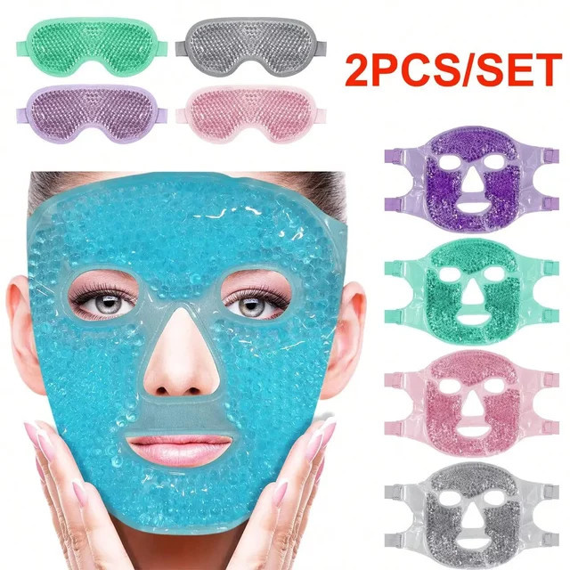 Kompressionsmasken-Set mit Augenmaske und Schlaf-Eisbeutel, Unisex - Bild 1