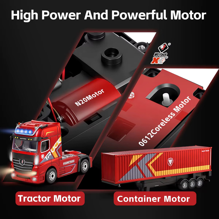 WLtoys Container-LKW, ferngesteuert, 1:64, mit LED und Dreigangschaltung - Bild 5