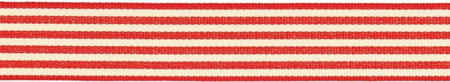Rico Design Paper Poetry Webband Duo Streifen in Rot und Creme aus Polyester - Bild 1