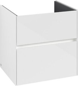 V&B Waschtischunterschrank Collaro in Weiß glänzend mit Waschbecken und LED-Beleuchtung B/T/H: 61,1 x 61,1 x 48 cm - Bild 1