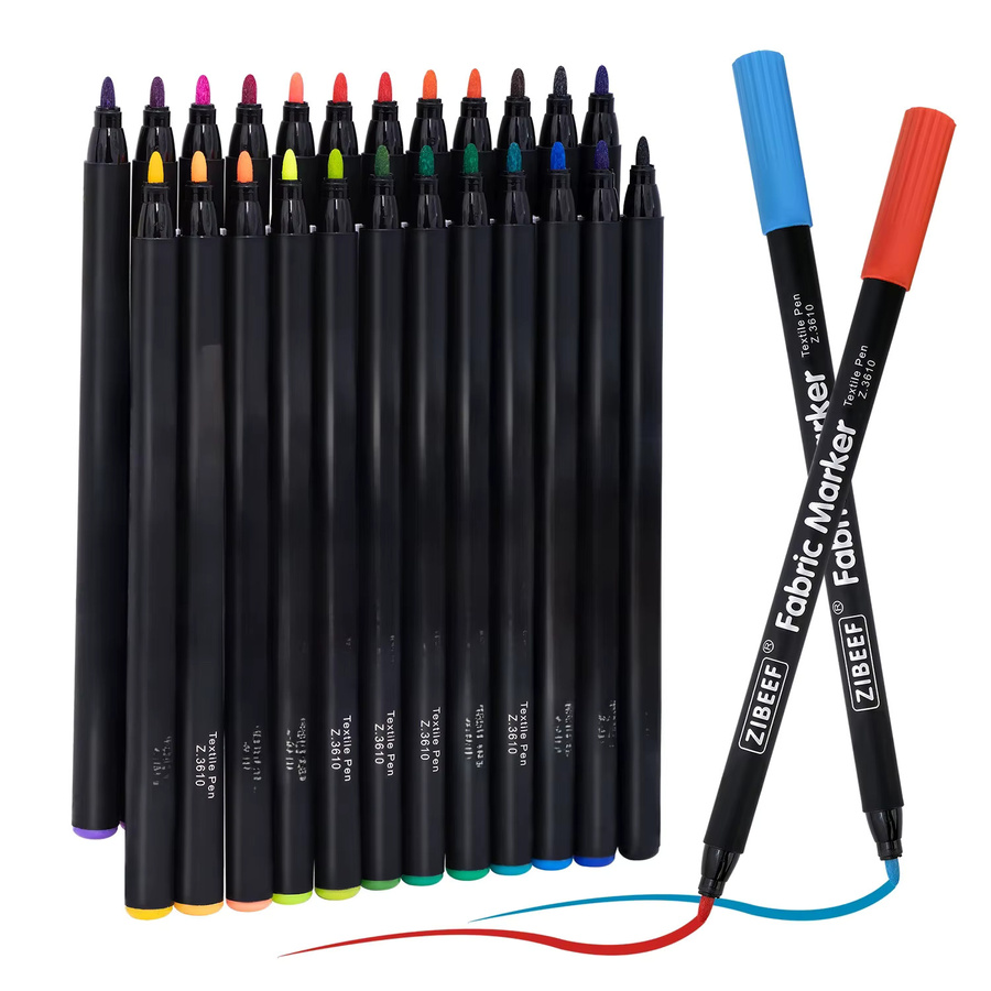 GN Textilmarker Set mit 12 oder 24 Farben, wasserfeste und farbechte Permanentstifte für DIY-Kleidung, Graffiti und Kunstmalerei - Bild 6