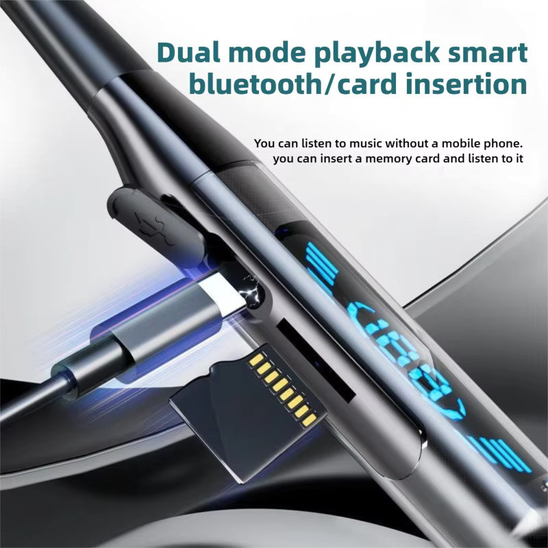 Sunffice Kabellose Bluetooth-Kopfhörer mit Nackenbügel in Schwarz, Semi-In-Ear mit Dual-Modus und TF-Kartenslot - Bild 3
