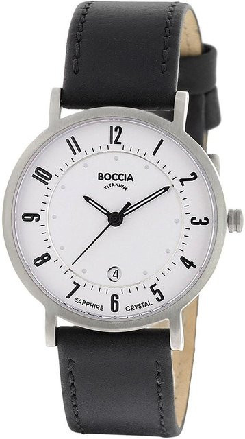 Boccia Damenuhr, Titan, Quarz, 32 mm, Leder, Silber, 5 ATM - Bild 1