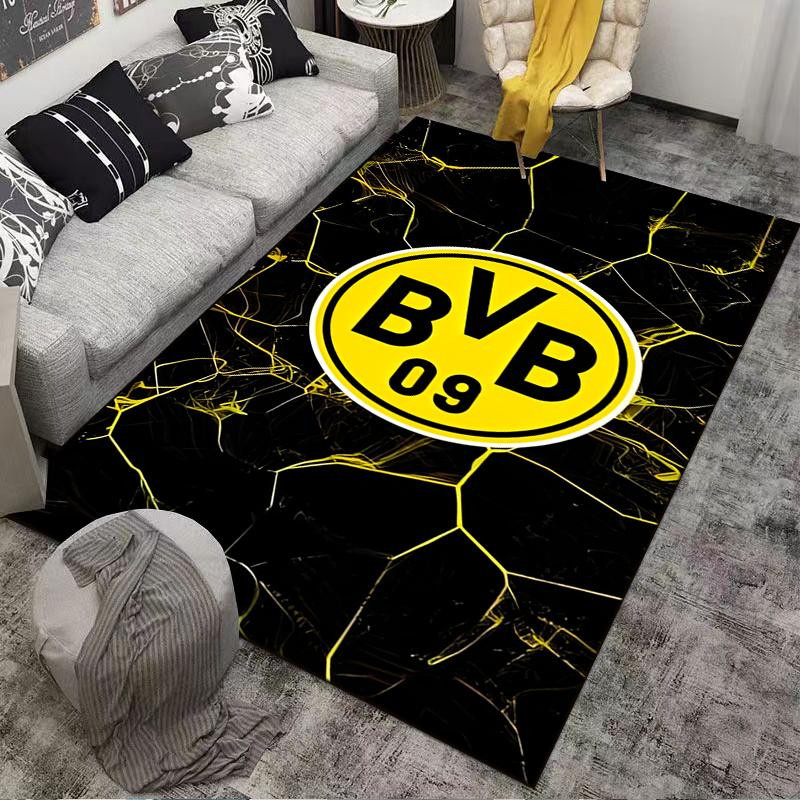 Haisilk Moon Teppich mit BVB 09 Fußball-Design in Schwarz-Gelb, Anti-Rutsch-Matte aus Polyester, B/B: 60 x 40 cm - Bild 5