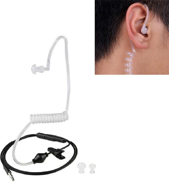 Topwil In-Ear Kopfhörer mit 3,5 mm Klinkenanschluss und Luftrohr in Schwarz und Transparent - Bild 1