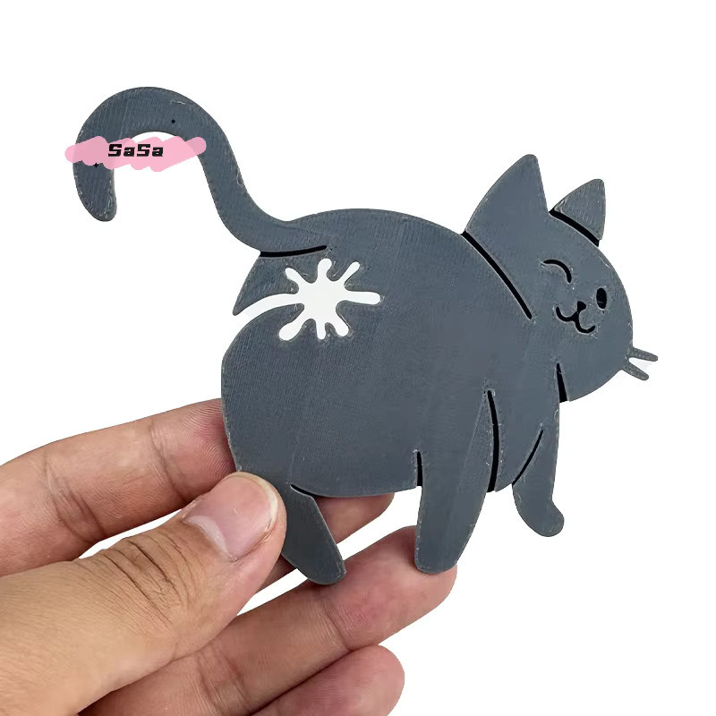 2 Stück YOWEI 3D Katzen-Hintern Brotbeutel-Clips aus Kunststoff in Grau zur Lebensmittelaufbewahrung - Bild 4